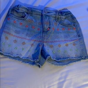 Colored Pattern Jean Shorts